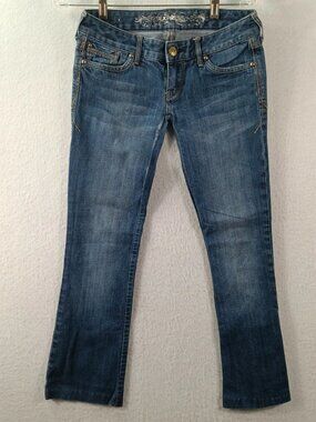 Express Vintage Low Rise Bootcut Jeans Medium Wash 2R